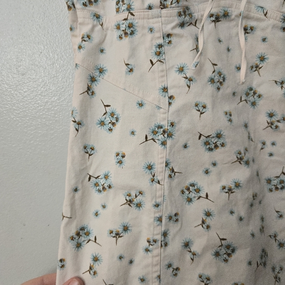 Victoria’s Secret Floral Stretchy Denim Corset Cami Cream Dress Midi Medium - Picture 4 of 13